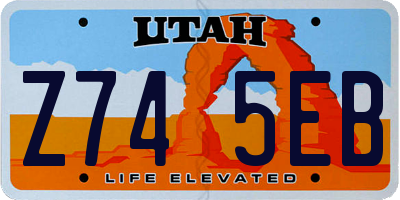 UT license plate Z745EB