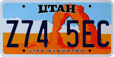 UT license plate Z745EC