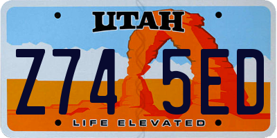 UT license plate Z745ED