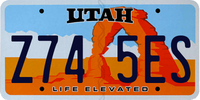 UT license plate Z745ES