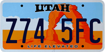 UT license plate Z745FC