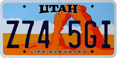 UT license plate Z745GI