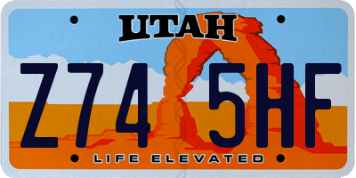 UT license plate Z745HF