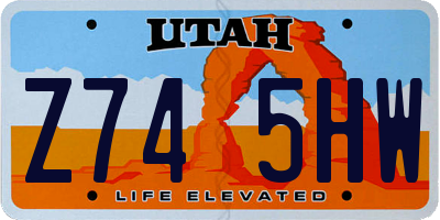 UT license plate Z745HW
