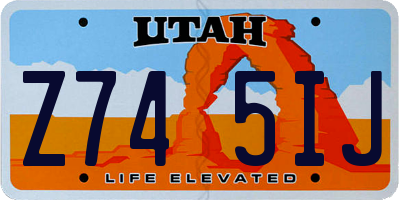 UT license plate Z745IJ