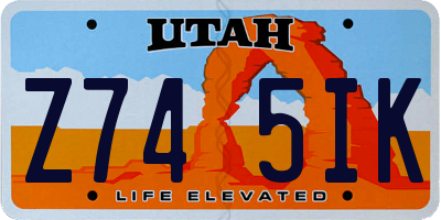 UT license plate Z745IK