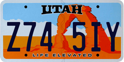 UT license plate Z745IY