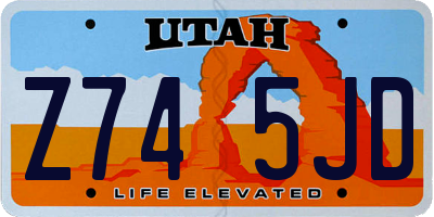 UT license plate Z745JD
