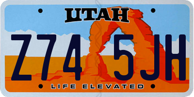 UT license plate Z745JH