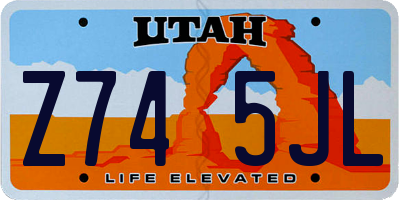 UT license plate Z745JL