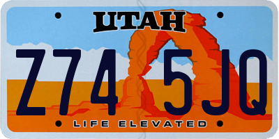 UT license plate Z745JQ