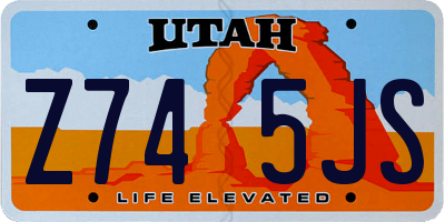 UT license plate Z745JS