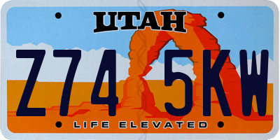 UT license plate Z745KW