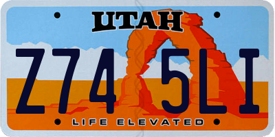 UT license plate Z745LI