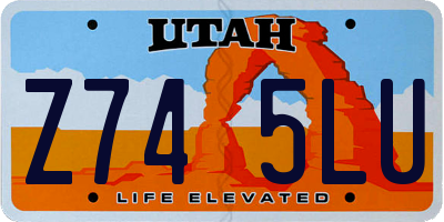 UT license plate Z745LU