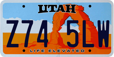 UT license plate Z745LW
