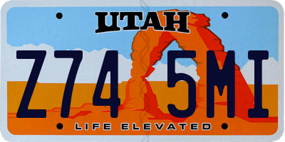 UT license plate Z745MI