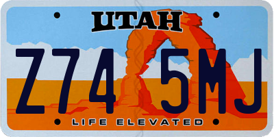 UT license plate Z745MJ