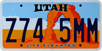 UT license plate Z745MM