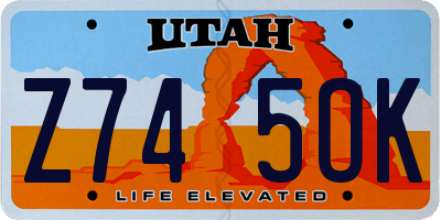 UT license plate Z745OK