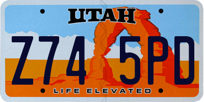 UT license plate Z745PD