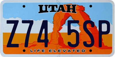 UT license plate Z745SP