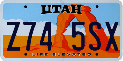 UT license plate Z745SX