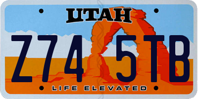 UT license plate Z745TB