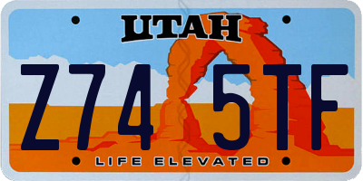 UT license plate Z745TF