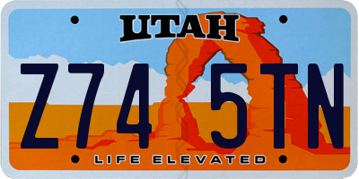 UT license plate Z745TN