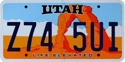 UT license plate Z745UI