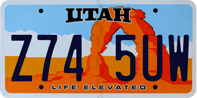 UT license plate Z745UW