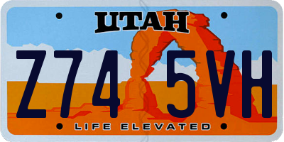 UT license plate Z745VH