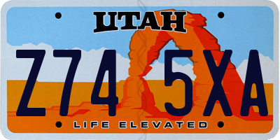 UT license plate Z745XA