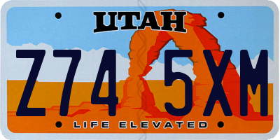 UT license plate Z745XM