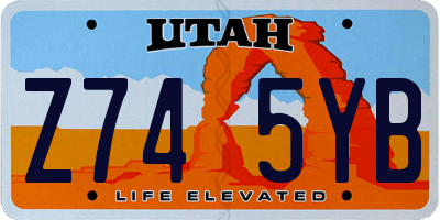 UT license plate Z745YB