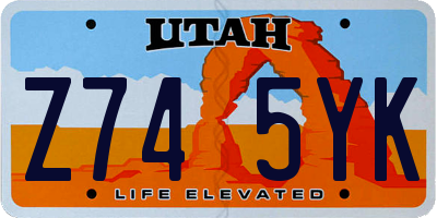 UT license plate Z745YK