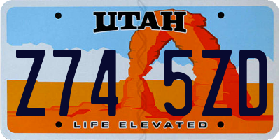 UT license plate Z745ZD