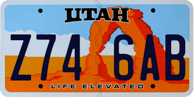 UT license plate Z746AB