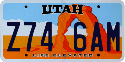 UT license plate Z746AM