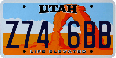 UT license plate Z746BB