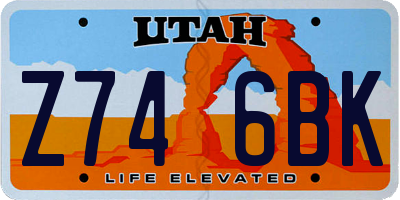 UT license plate Z746BK