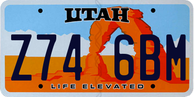 UT license plate Z746BM