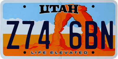 UT license plate Z746BN