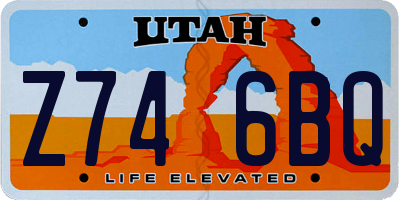 UT license plate Z746BQ
