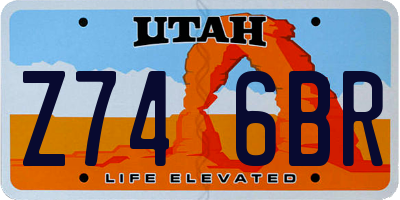 UT license plate Z746BR