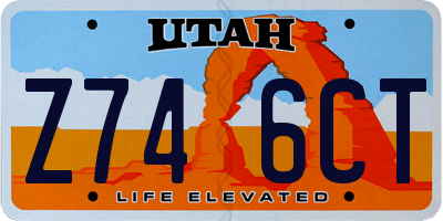 UT license plate Z746CT