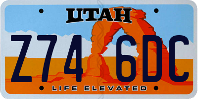 UT license plate Z746DC