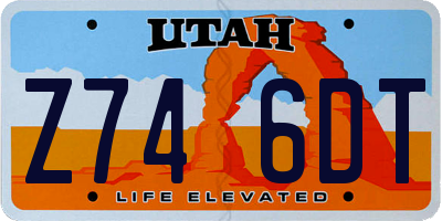 UT license plate Z746DT