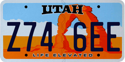 UT license plate Z746EE